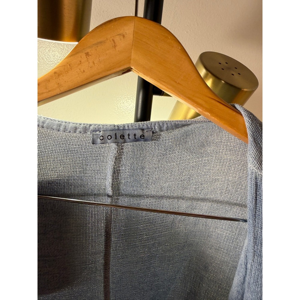 Colette spa shrug italian vacation slow fashion sustainable blue luxe OS euc - Picture 4 of 7